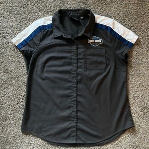 Harley-Davidson Women’s Bar & Shield Stripe Shoulder Shirt Size XL